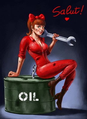 Carte petites attentions Salut pin-up